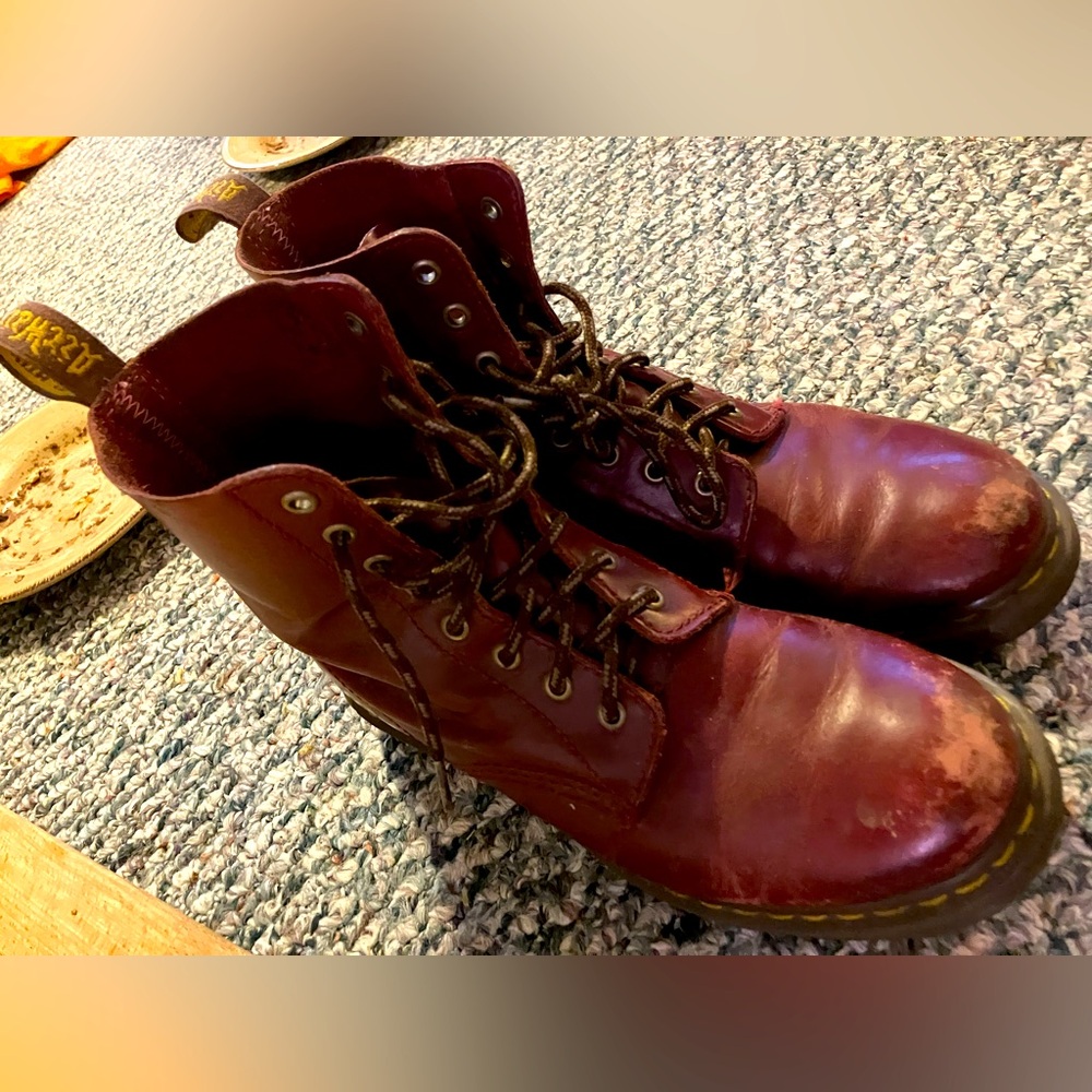 Maroon Doc Martins Boots